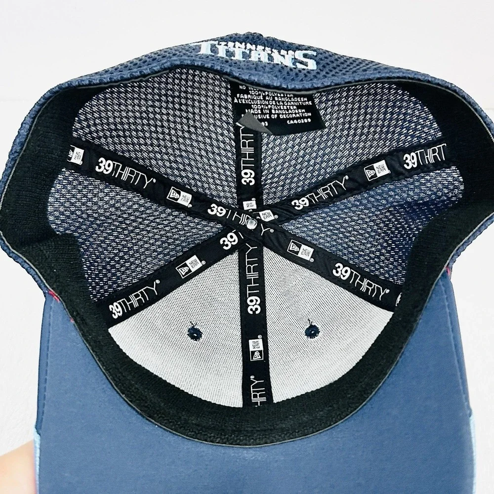 Tennessee Titans New Era Linear 39THIRTY Stretch Flex‎ Hat Cap M/L NFL Blue